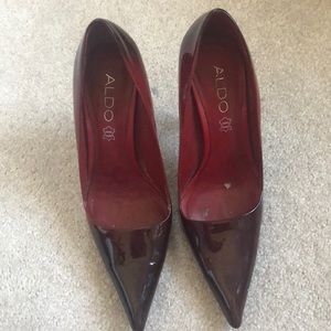 Shinny red aldo super high heels